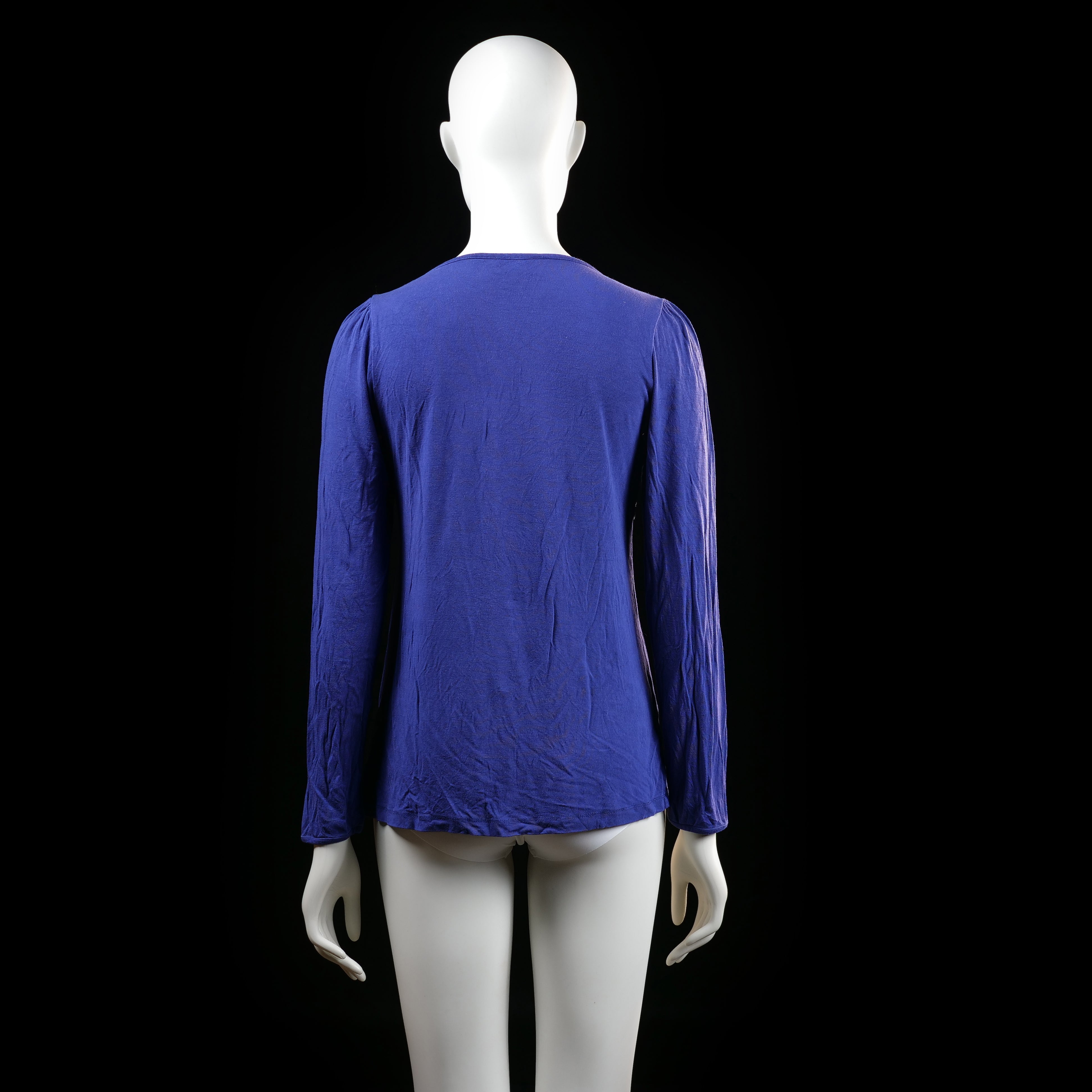 Damella - blouse - Indigo, White - (Storlek: M)