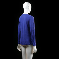 Damella - blouse - Indigo, White - (Storlek: M)