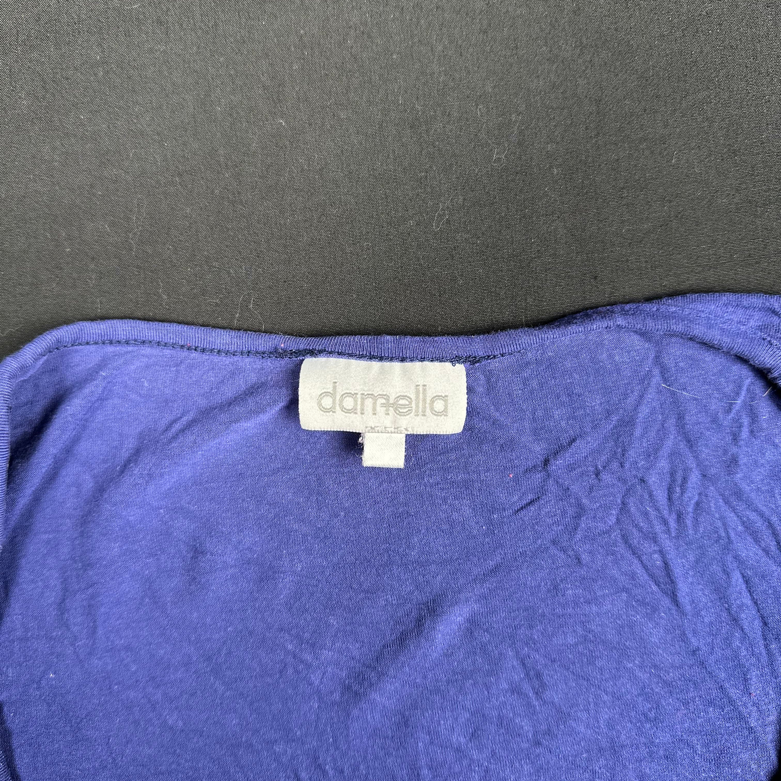 Damella - blouse - Indigo, White - (Storlek: M)