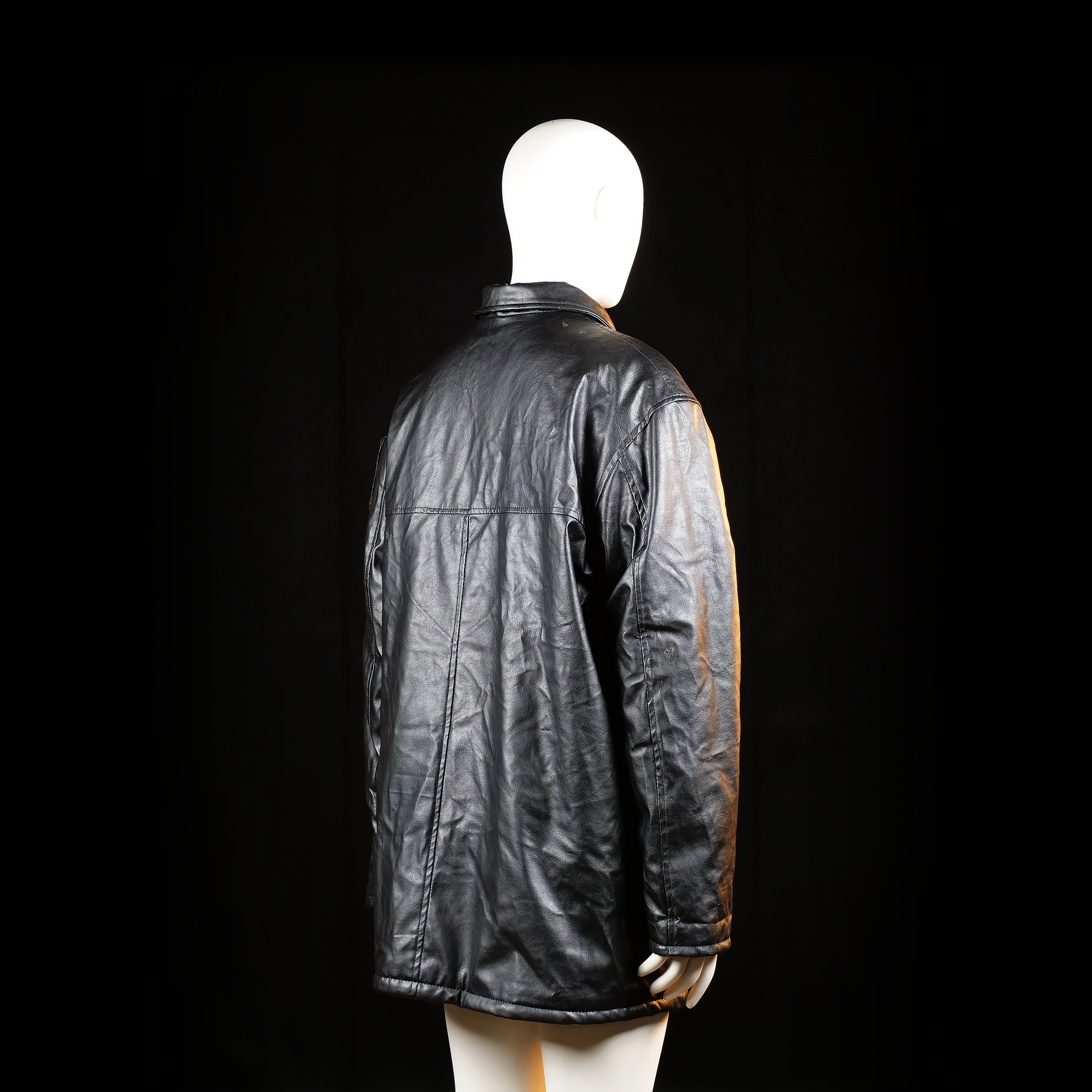 Ac - leather jacket - Black - (Storlek: XXL)