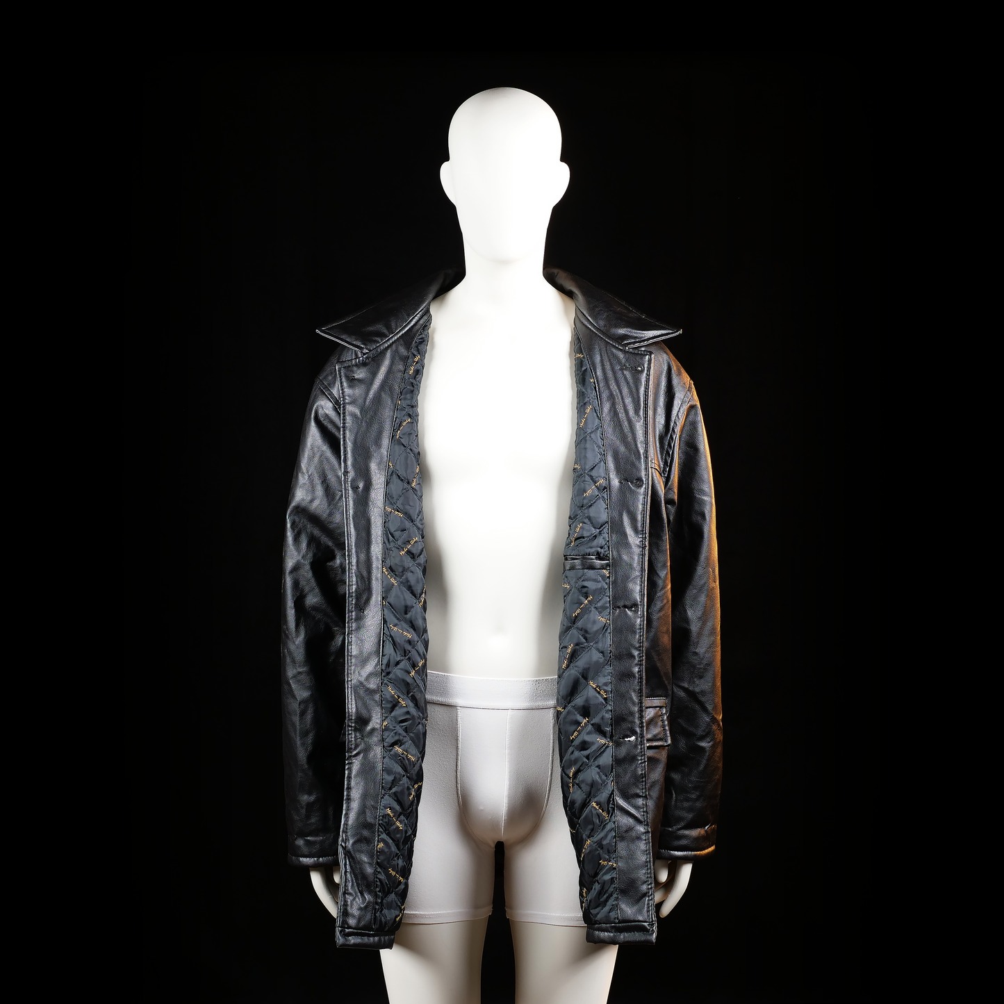 Ac - leather jacket - Black - (Storlek: XXL)