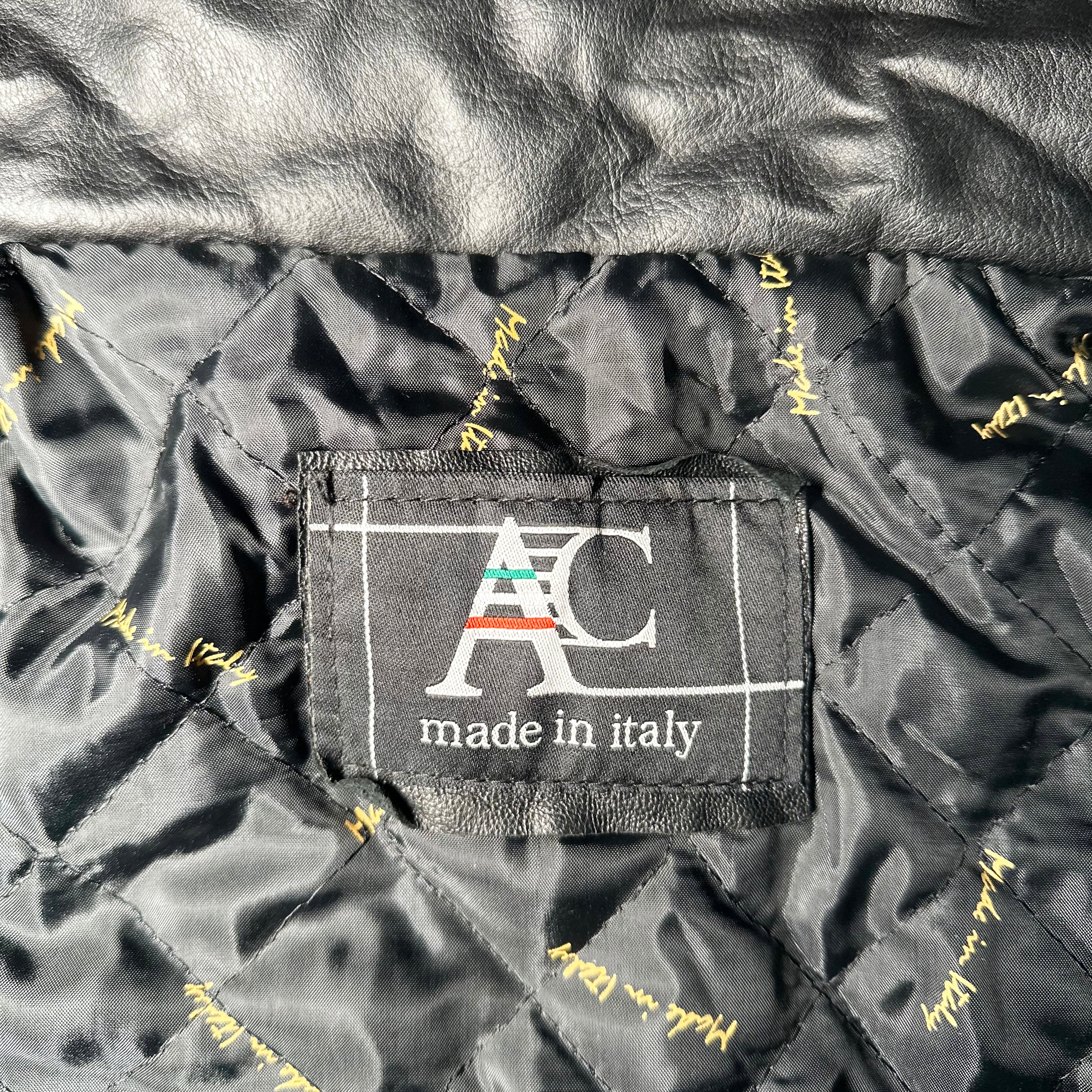 Ac - leather jacket - Black - (Storlek: XXL)