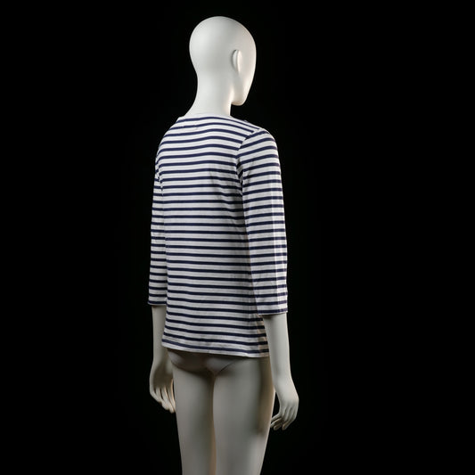 Lindex - t-shirt - White, Navy - (Storlek: M)