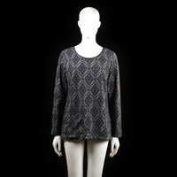 Isolde - blouse - Gray, Black - (Storlek: M)