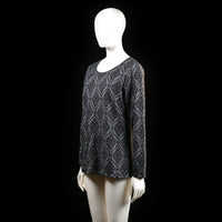 Isolde - blouse - Gray, Black - (Storlek: M)