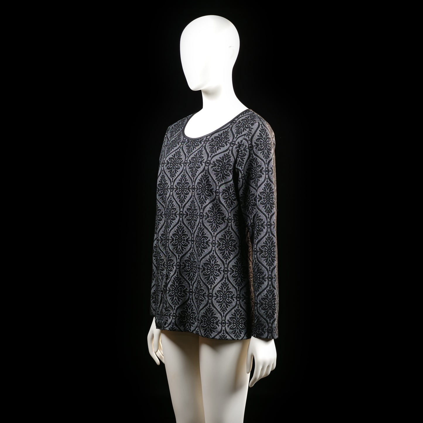 Isolde - blouse - Gray, Black - (Storlek: M)