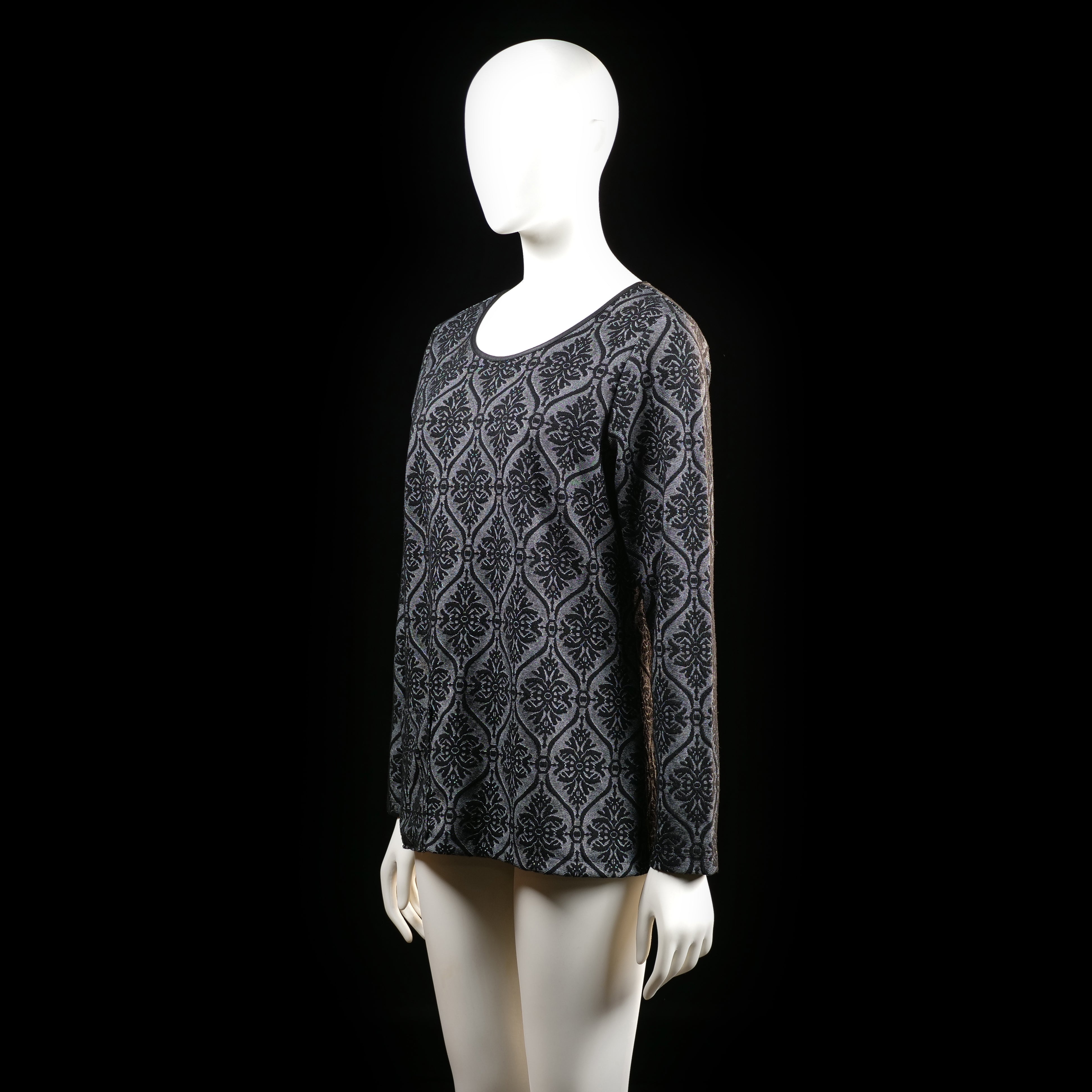 Isolde - blouse - Gray, Black - (Storlek: M)