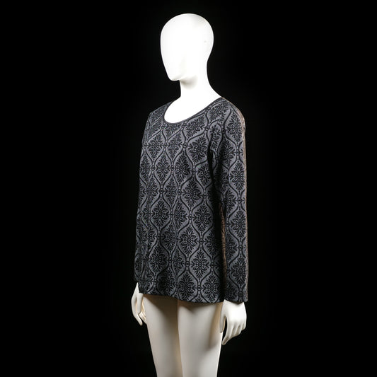 Isolde - blouse - Gray, Black - (Storlek: M)