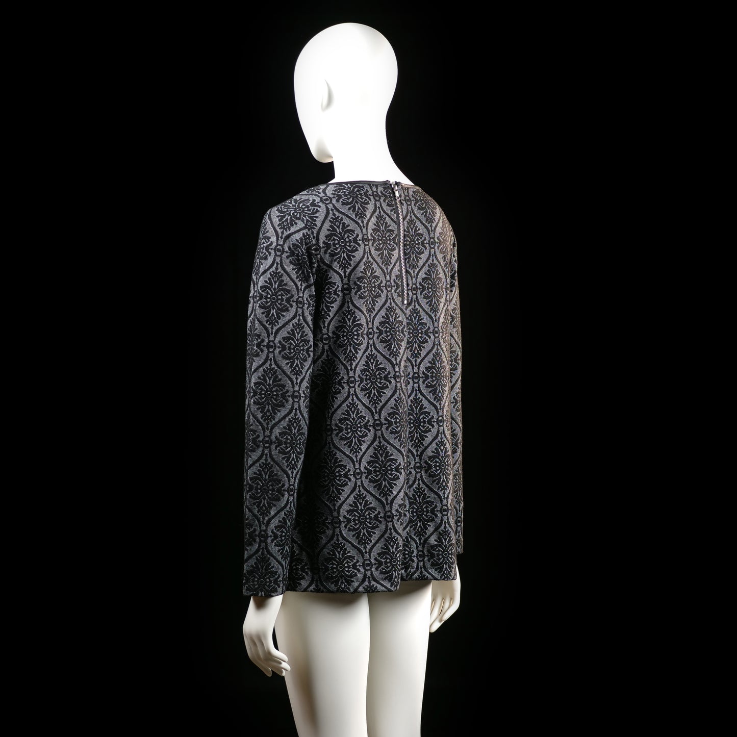 Isolde - blouse - Gray, Black - (Storlek: M)