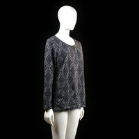 Isolde - blouse - Gray, Black - (Storlek: M)