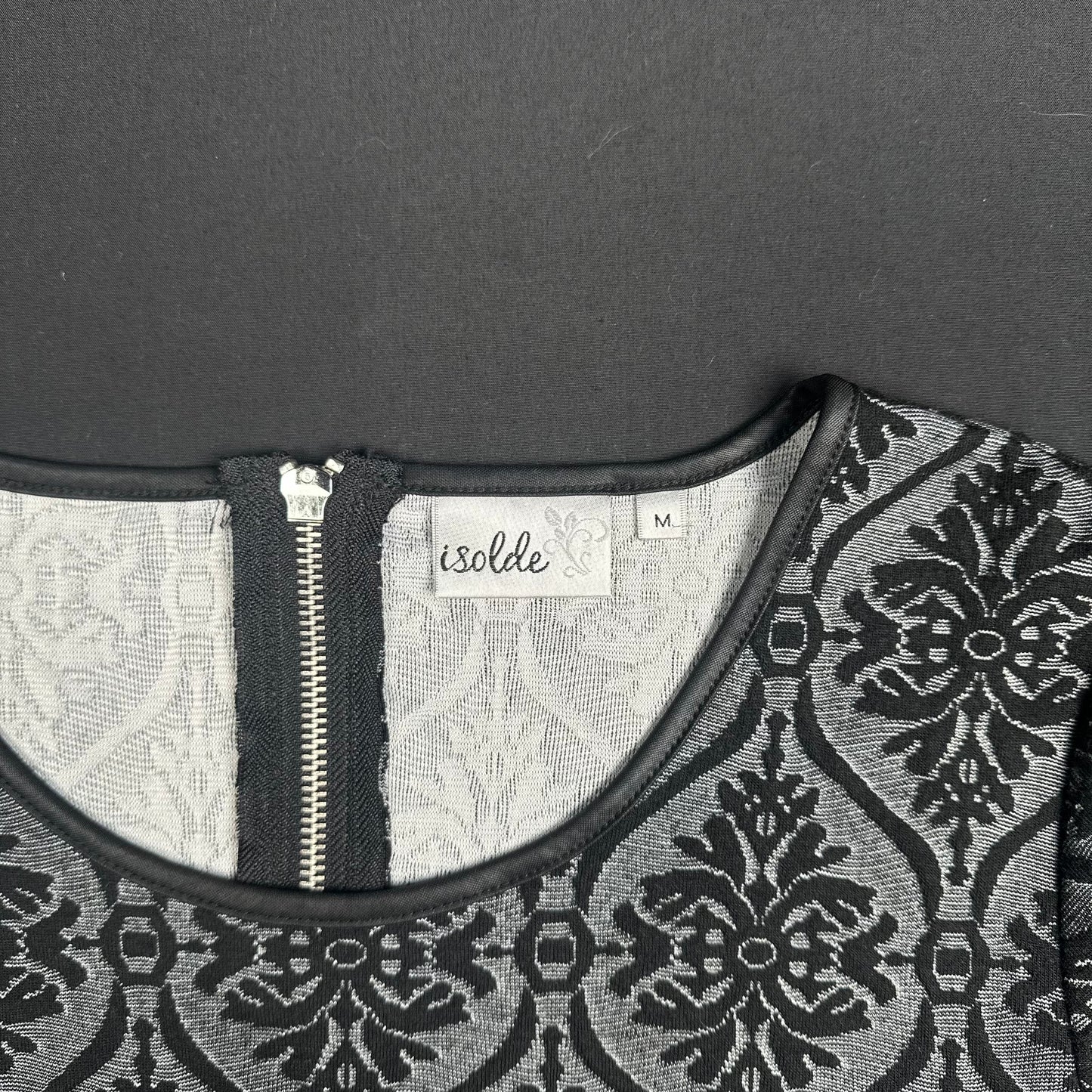 Isolde - blouse - Gray, Black - (Storlek: M)