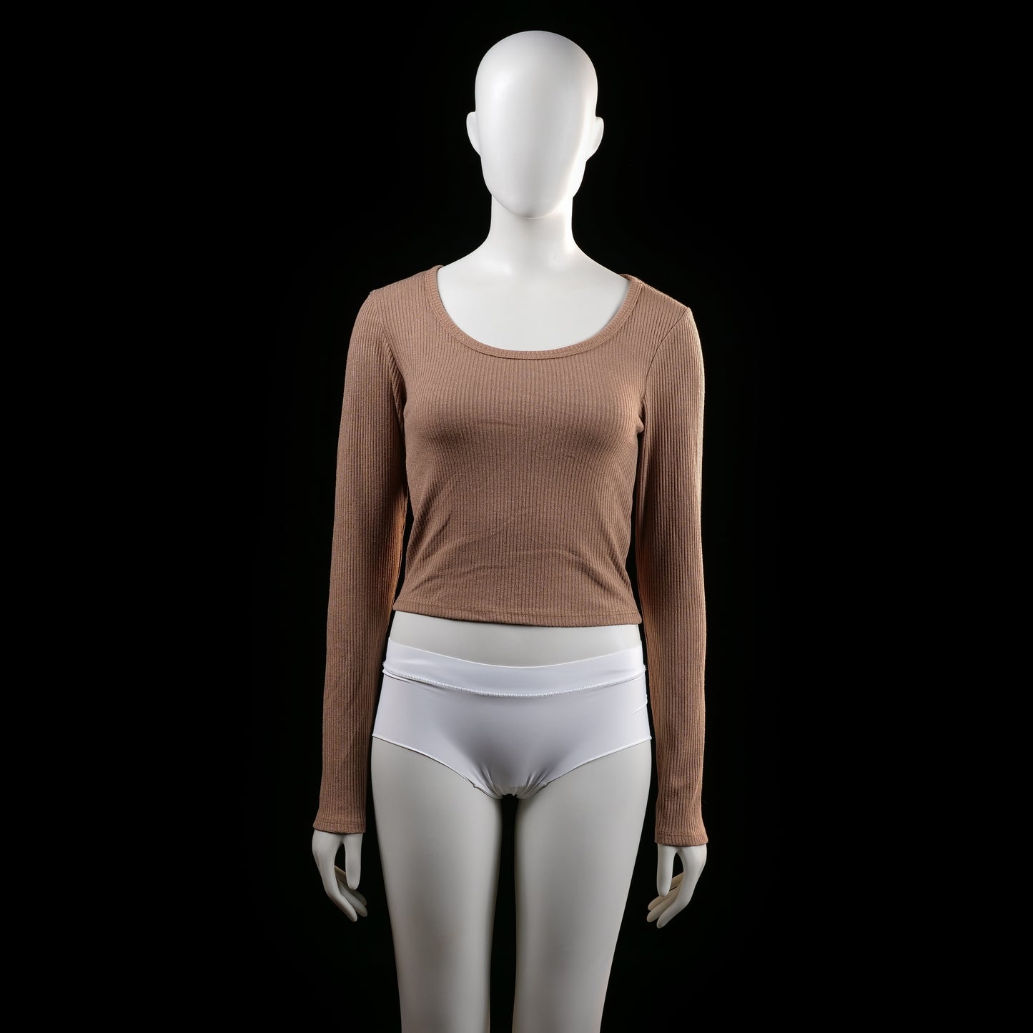 Fb Sister - long-sleeve top - Taupe - (Storlek: M)