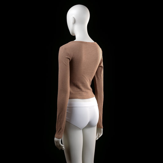 Fb Sister - long-sleeve top - Taupe - (Storlek: M)