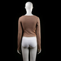 Fb Sister - long-sleeve top - Taupe - (Storlek: M)