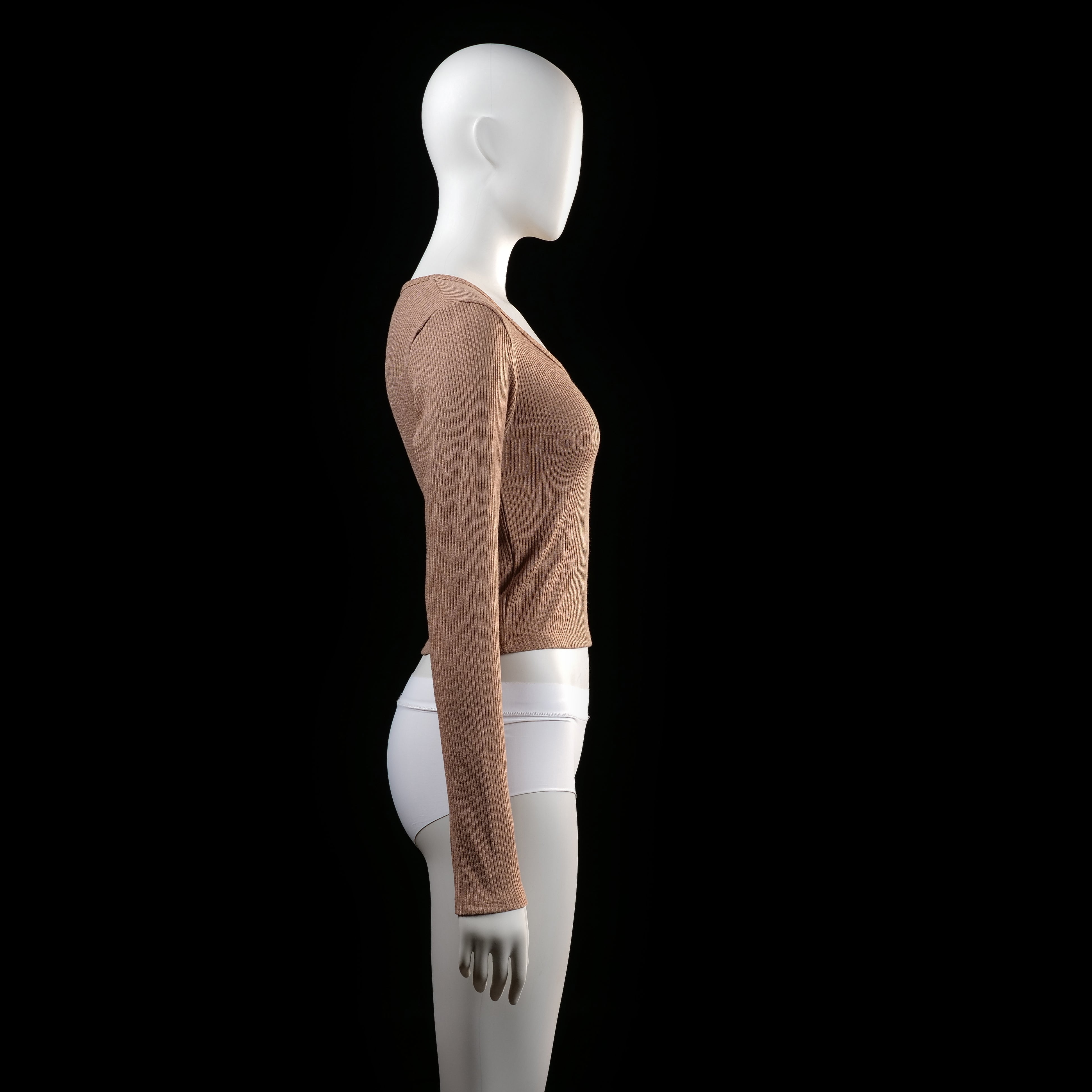 Fb Sister - long-sleeve top - Taupe - (Storlek: M)