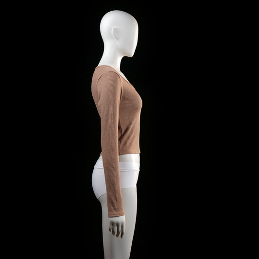 Fb Sister - long-sleeve top - Taupe - (Storlek: M)