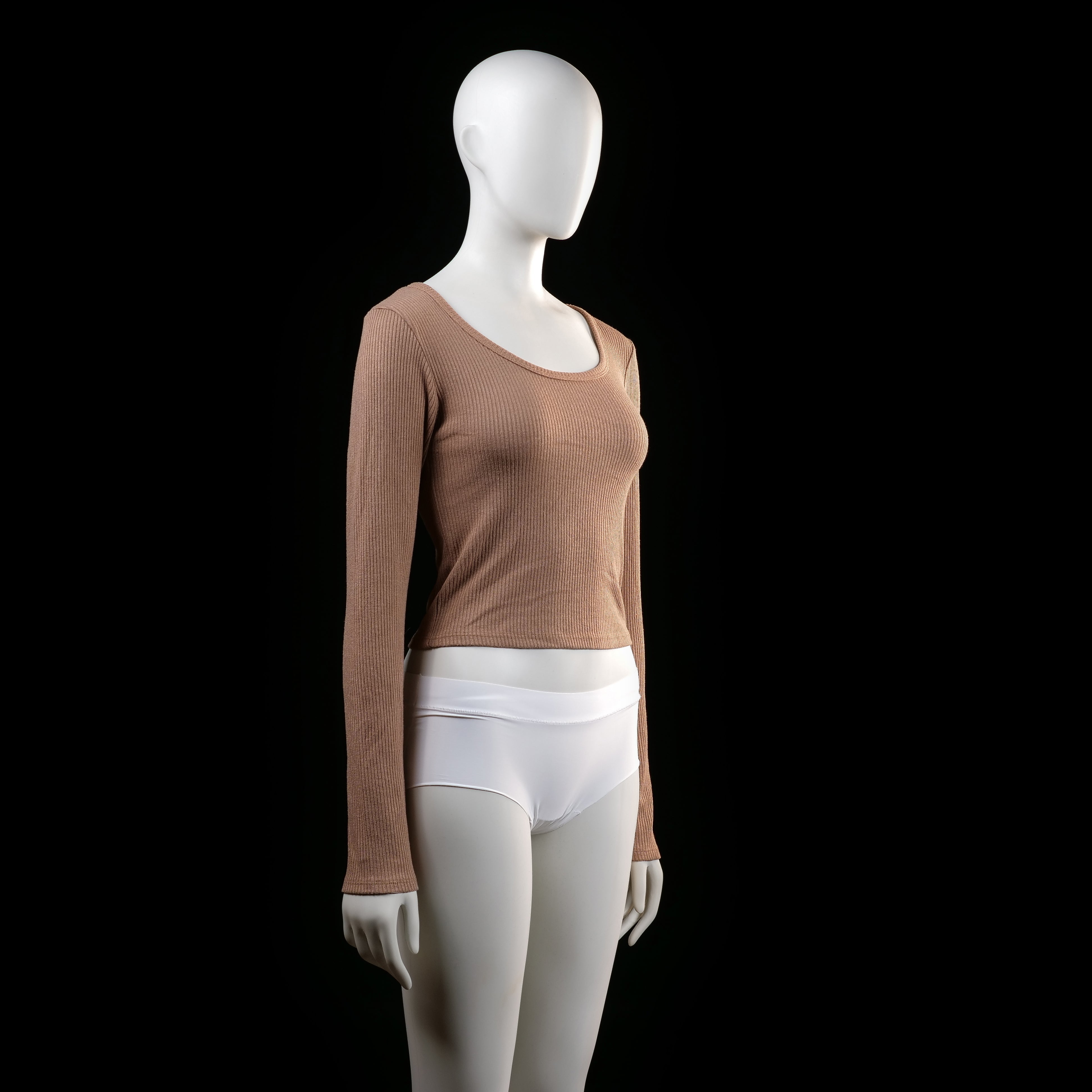 Fb Sister - long-sleeve top - Taupe - (Storlek: M)