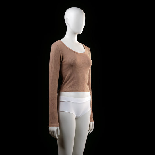 Fb Sister - long-sleeve top - Taupe - (Storlek: M)