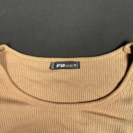 Fb Sister - long-sleeve top - Taupe - (Storlek: M)