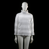 turtleneck - White, Light Gray - (Storlek: M)