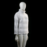turtleneck - White, Light Gray - (Storlek: M)
