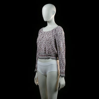 H&M - blouse - White, Burgundy - (Storlek: 34)