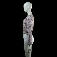 H&M - blouse - White, Burgundy - (Storlek: 34)