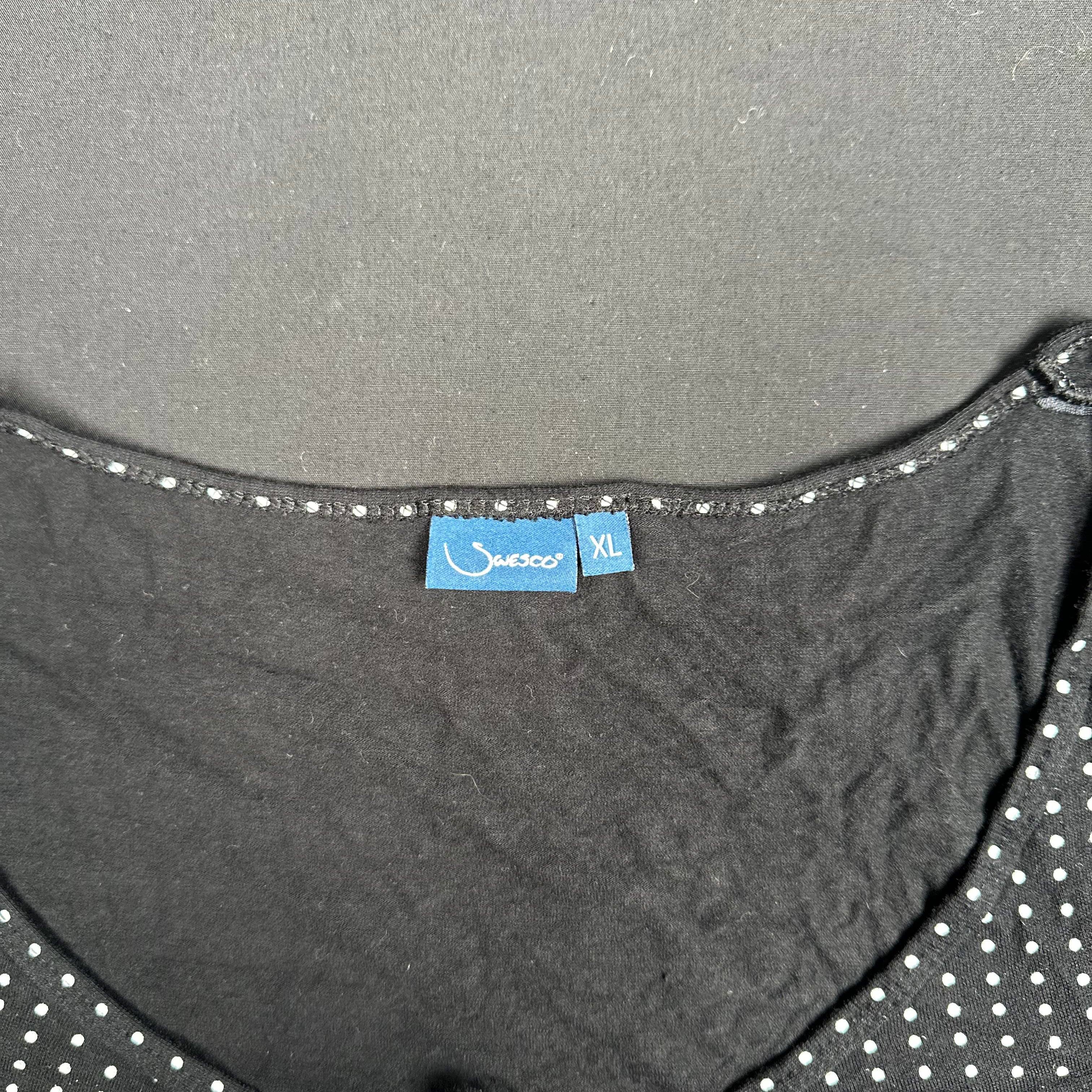 Swesco - blouse - Black, White - (Storlek: XL)