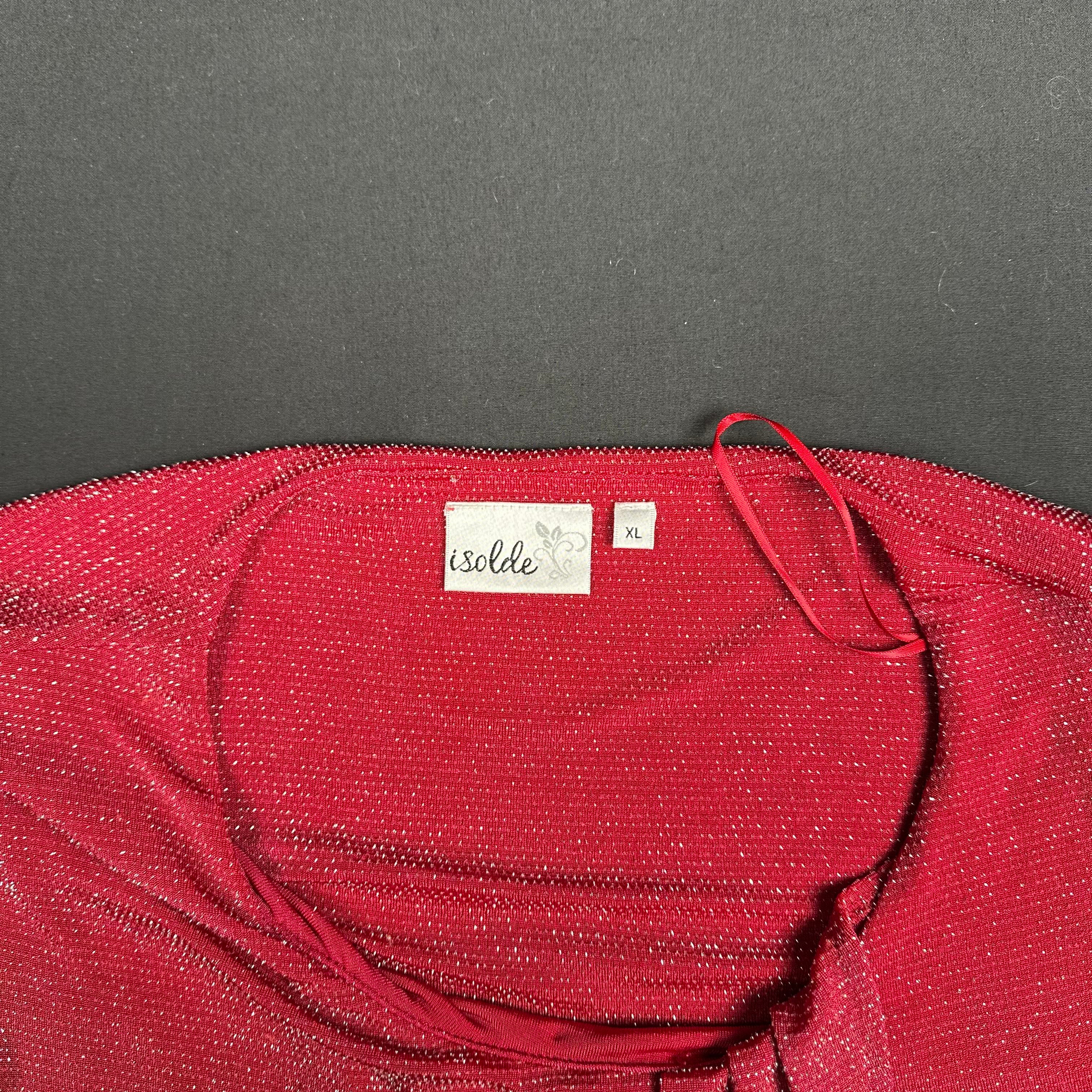 Isolde - blouse - Red - (Storlek: XL)