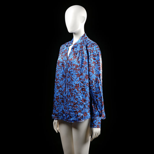 Second Female - blouse - Light Blue, Burgundy - (Storlek: M)