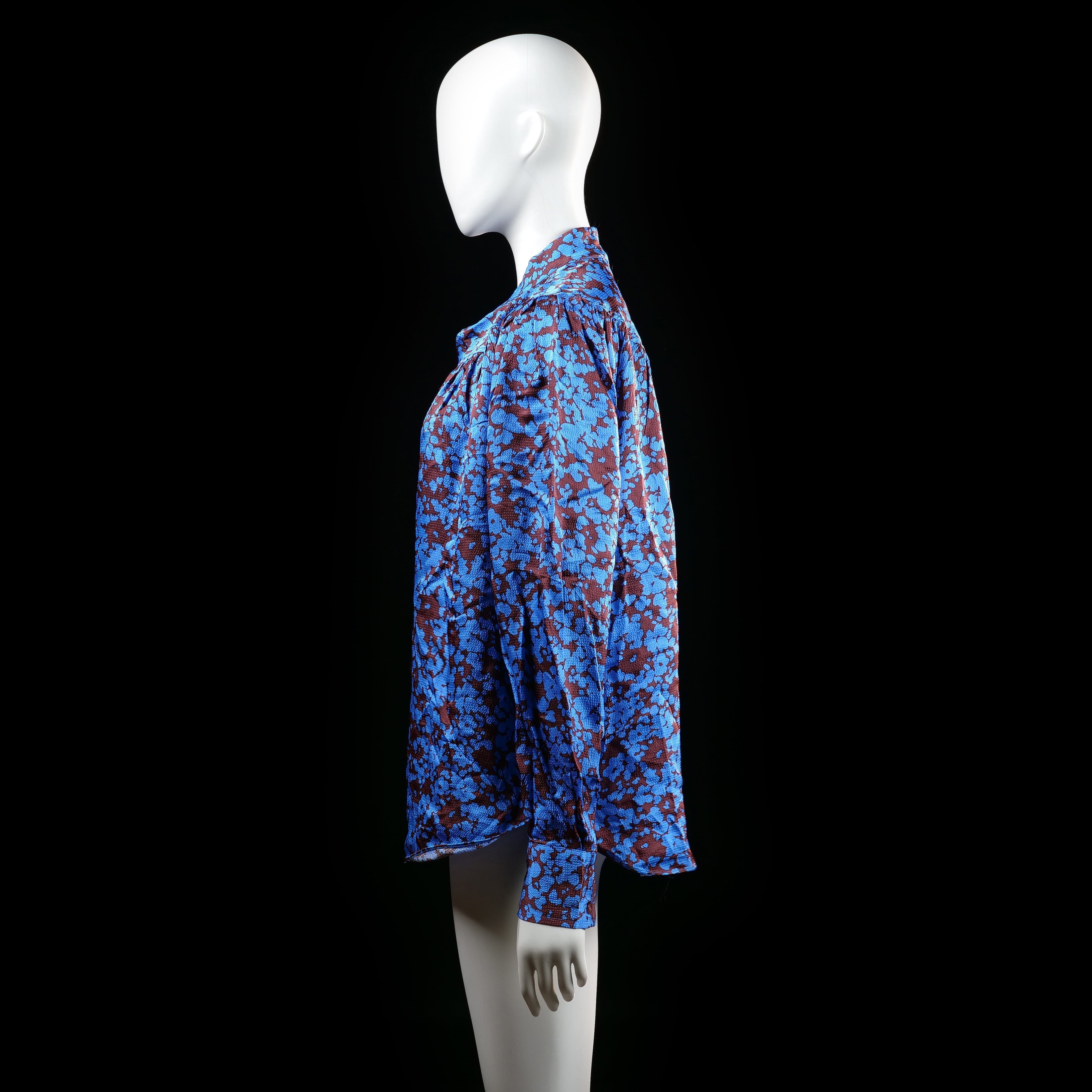 Second Female - blouse - Light Blue, Burgundy - (Storlek: M)