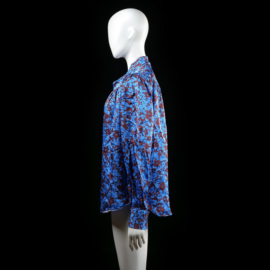 Second Female - blouse - Light Blue, Burgundy - (Storlek: M)