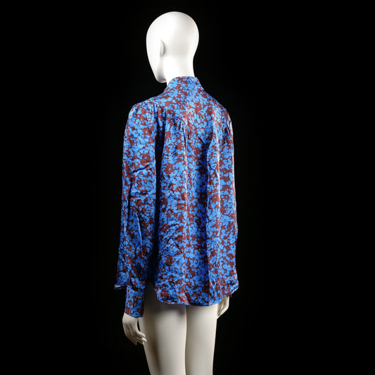 Second Female - blouse - Light Blue, Burgundy - (Storlek: M)