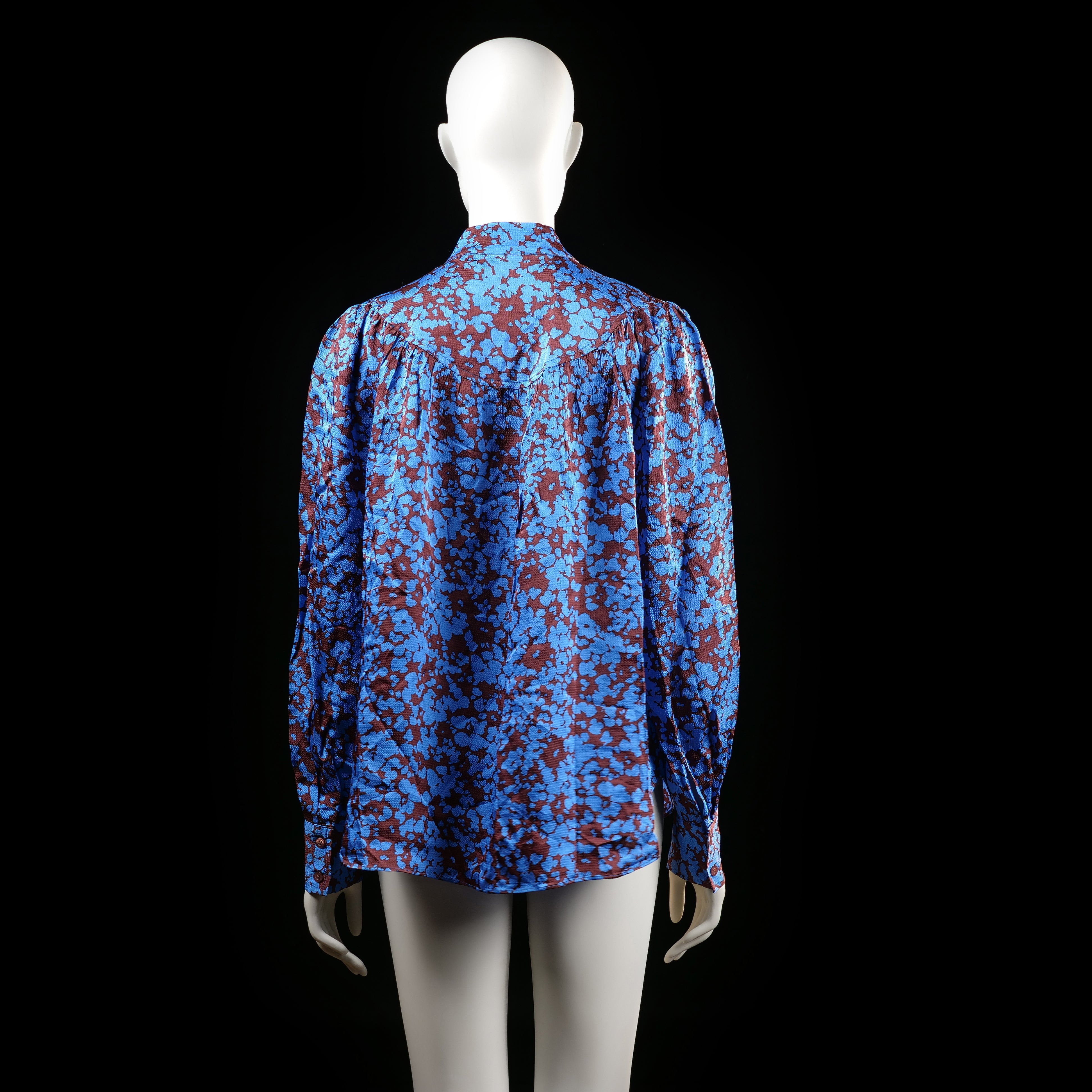Second Female - blouse - Light Blue, Burgundy - (Storlek: M)