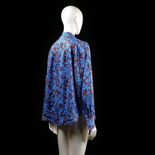 Second Female - blouse - Light Blue, Burgundy - (Storlek: M)
