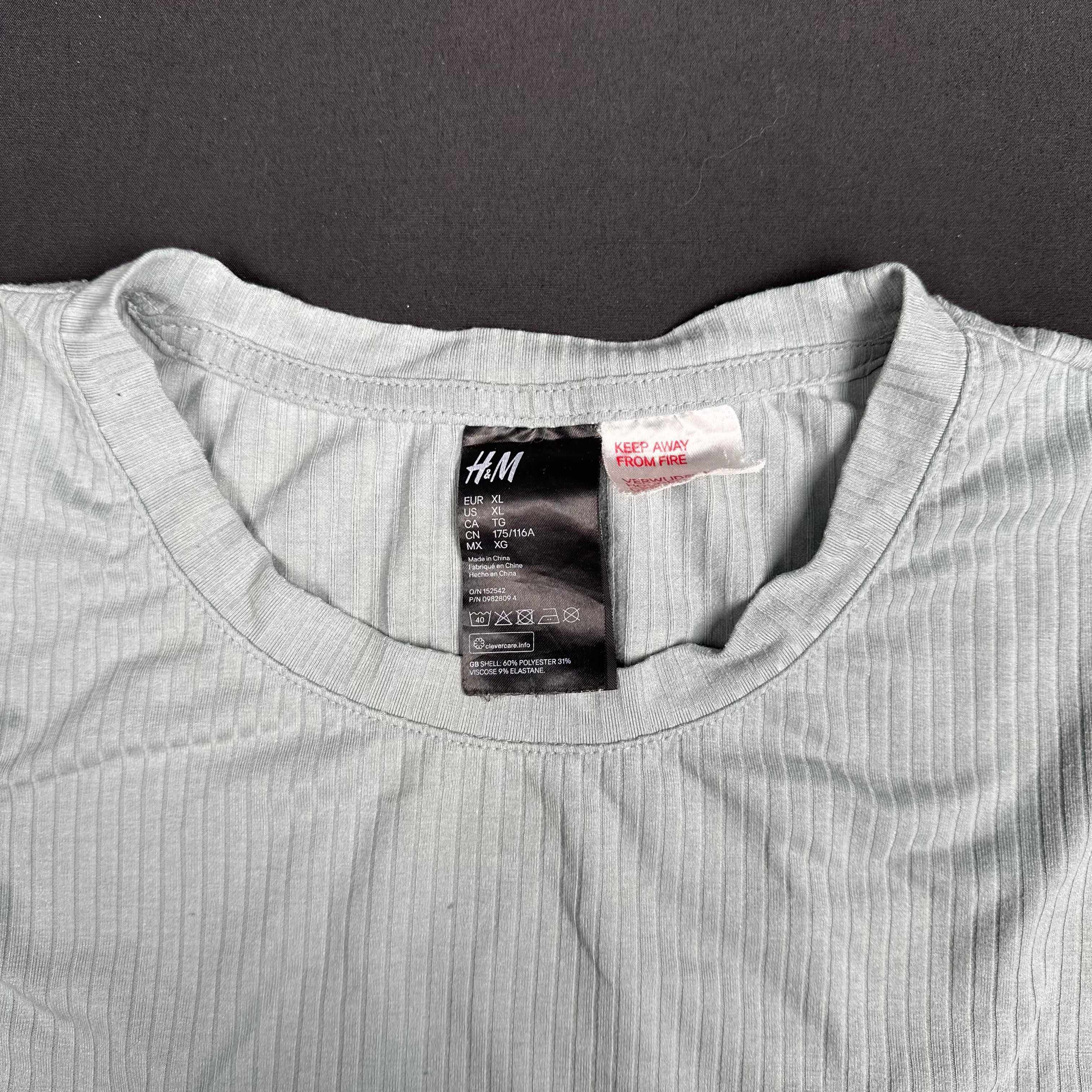 H&M - t-shirt - Light Blue, White - (Storlek: XL)