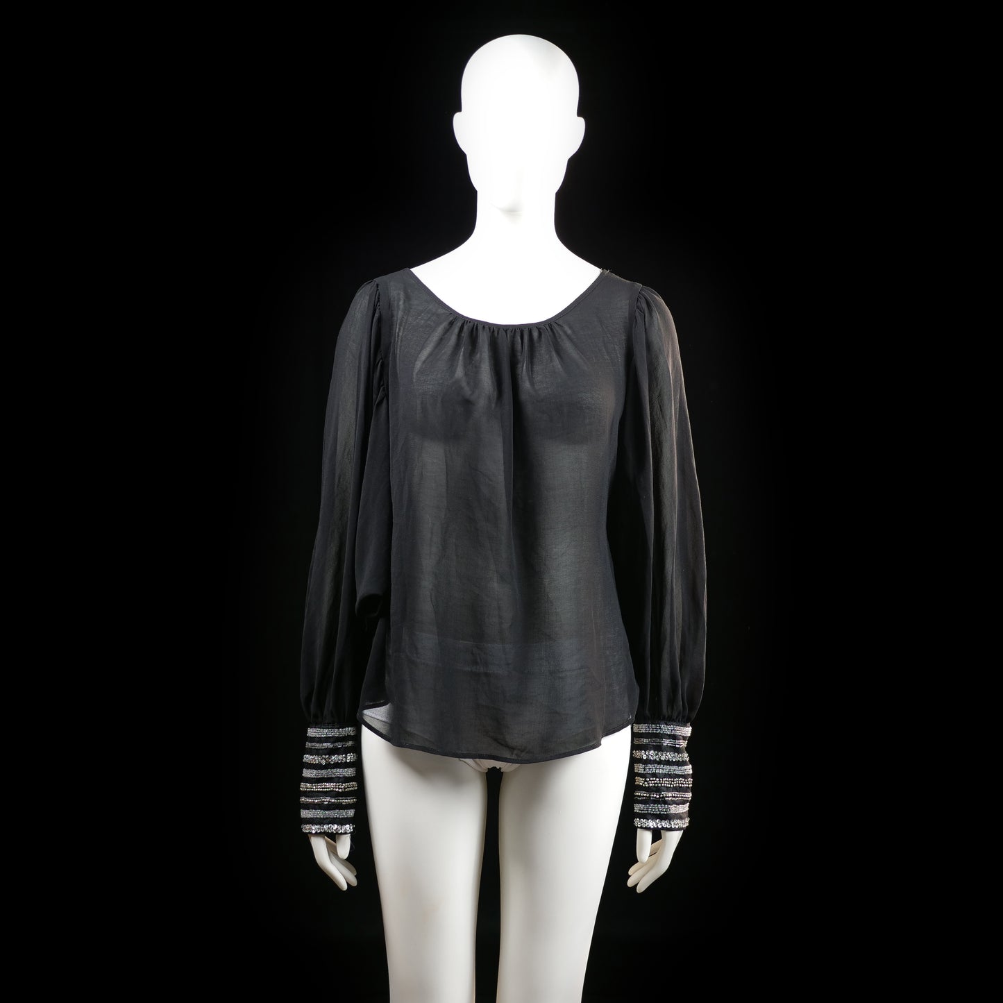 Warehouse - blouse - Black, White - (Storlek: 40)