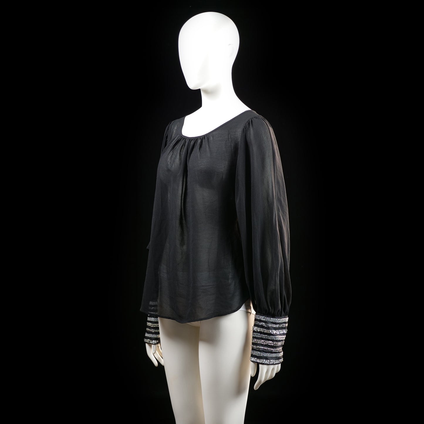 Warehouse - blouse - Black, White - (Storlek: 40)