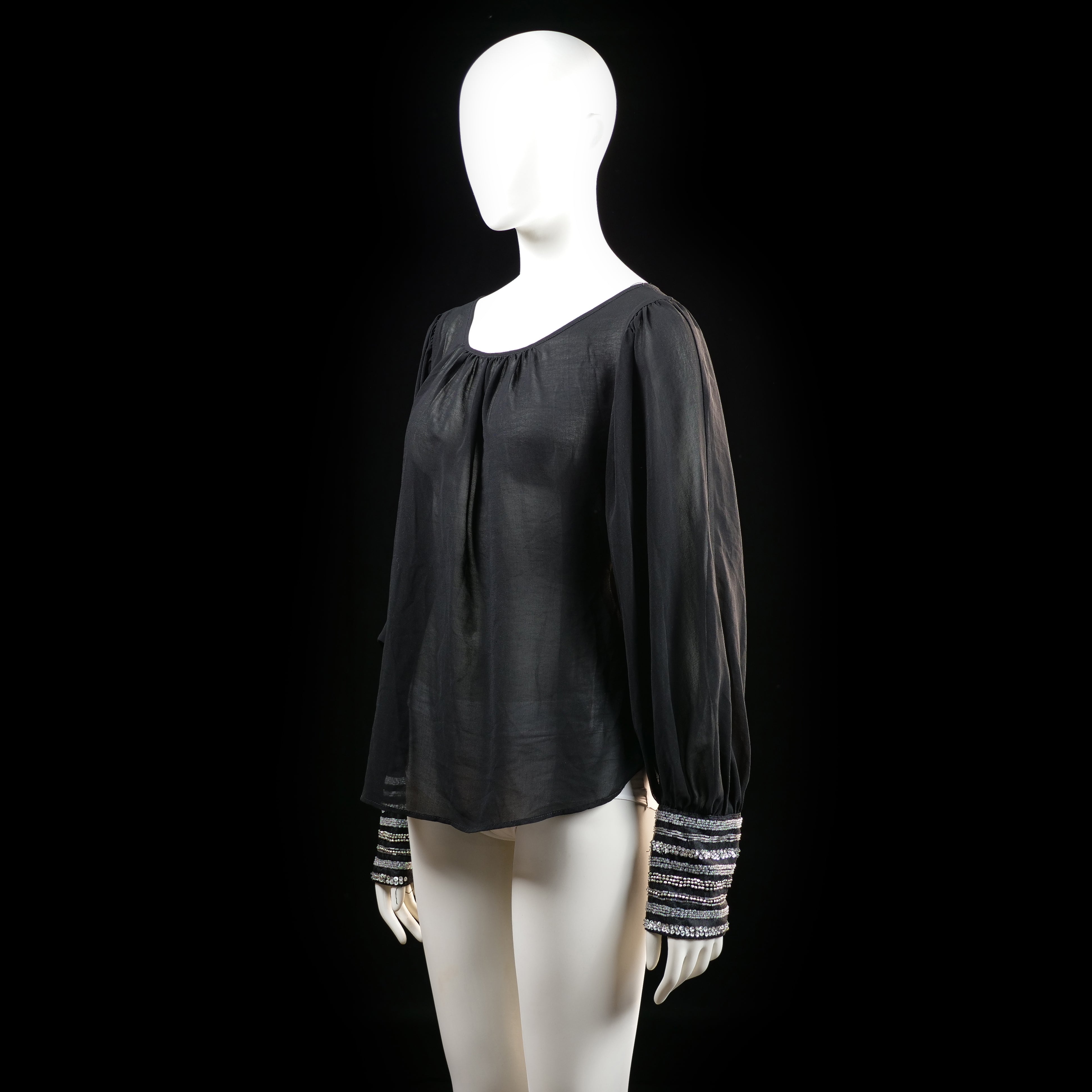 Warehouse - blouse - Black, White - (Storlek: 40)