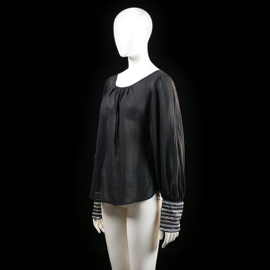 Warehouse - blouse - Black, White - (Storlek: 40)