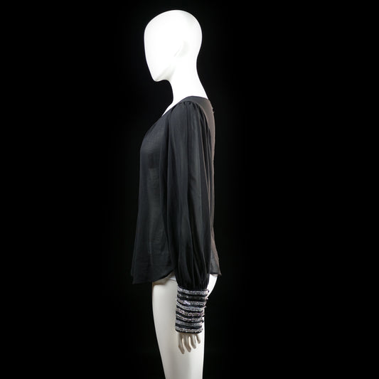 Warehouse - blouse - Black, White - (Storlek: 40)