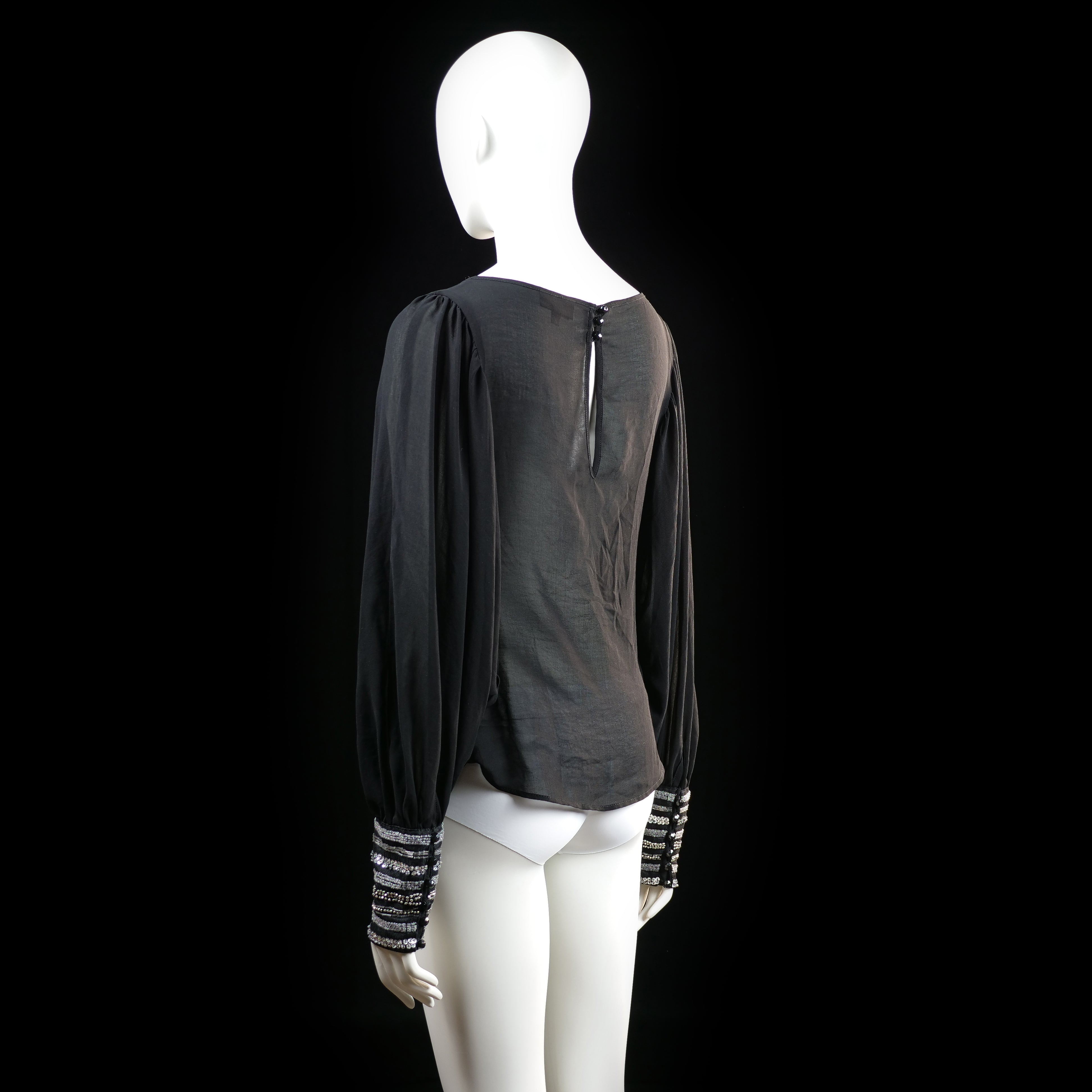 Warehouse - blouse - Black, White - (Storlek: 40)
