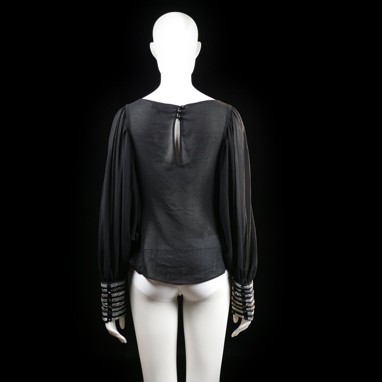 Warehouse - blouse - Black, White - (Storlek: 40)