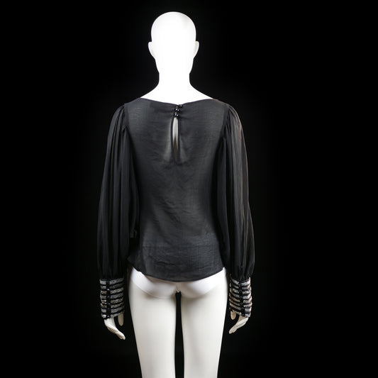 Warehouse - blouse - Black, White - (Storlek: 40)