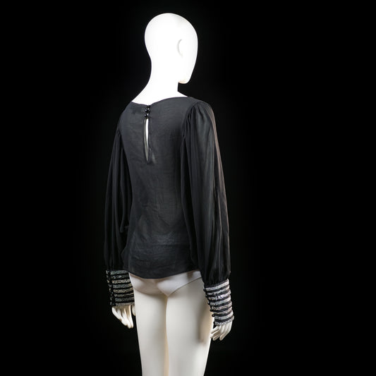 Warehouse - blouse - Black, White - (Storlek: 40)