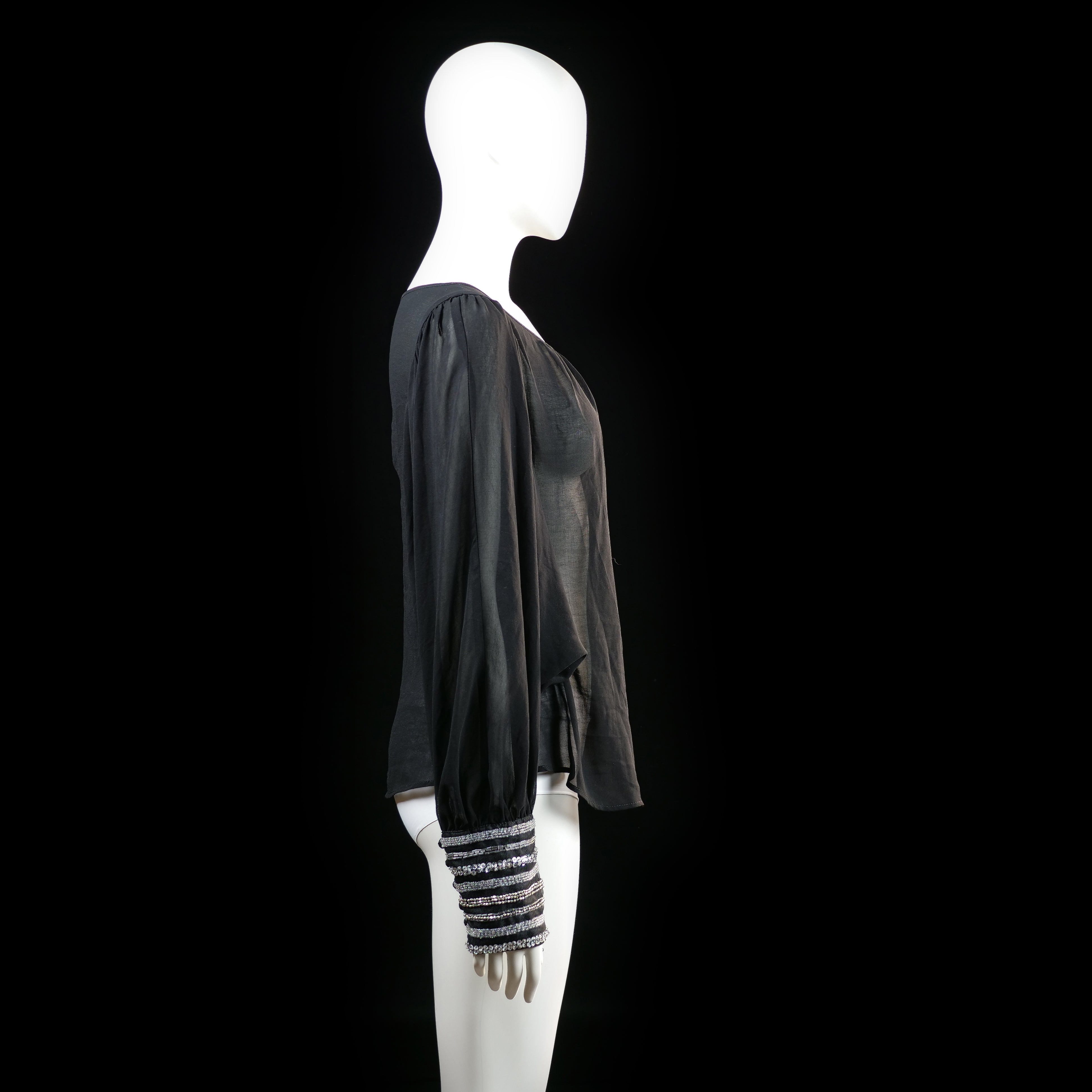 Warehouse - blouse - Black, White - (Storlek: 40)