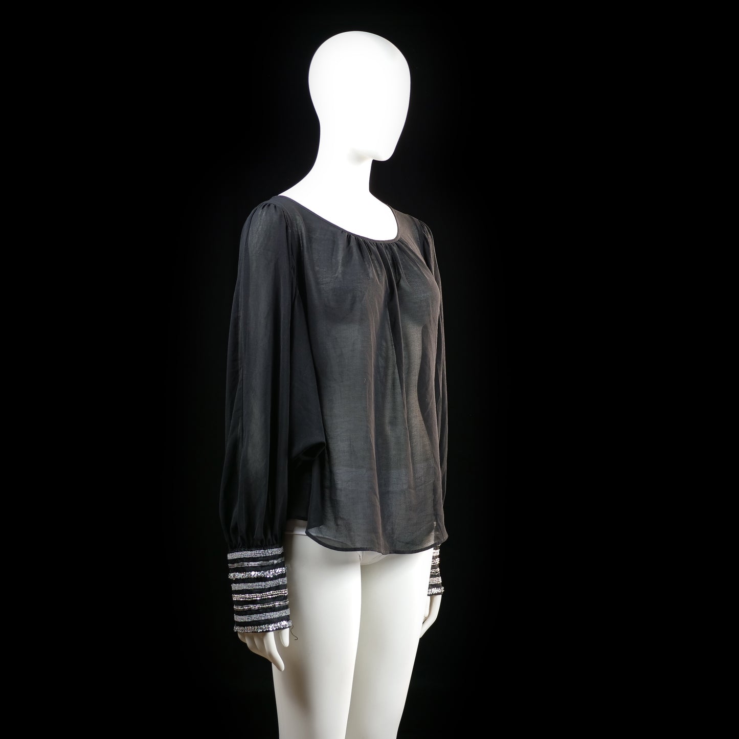 Warehouse - blouse - Black, White - (Storlek: 40)