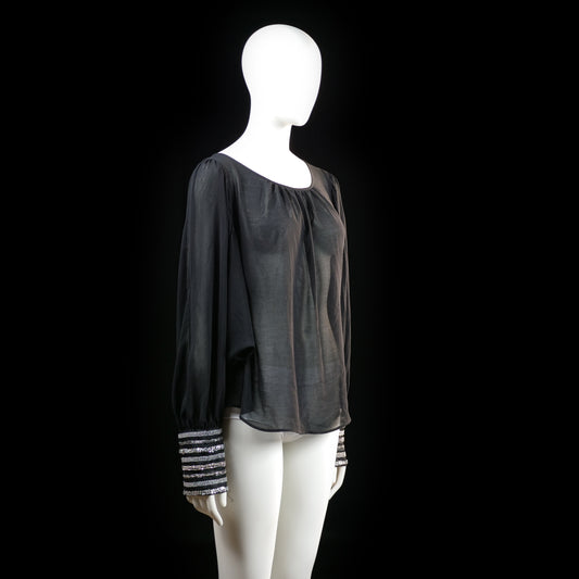 Warehouse - blouse - Black, White - (Storlek: 40)