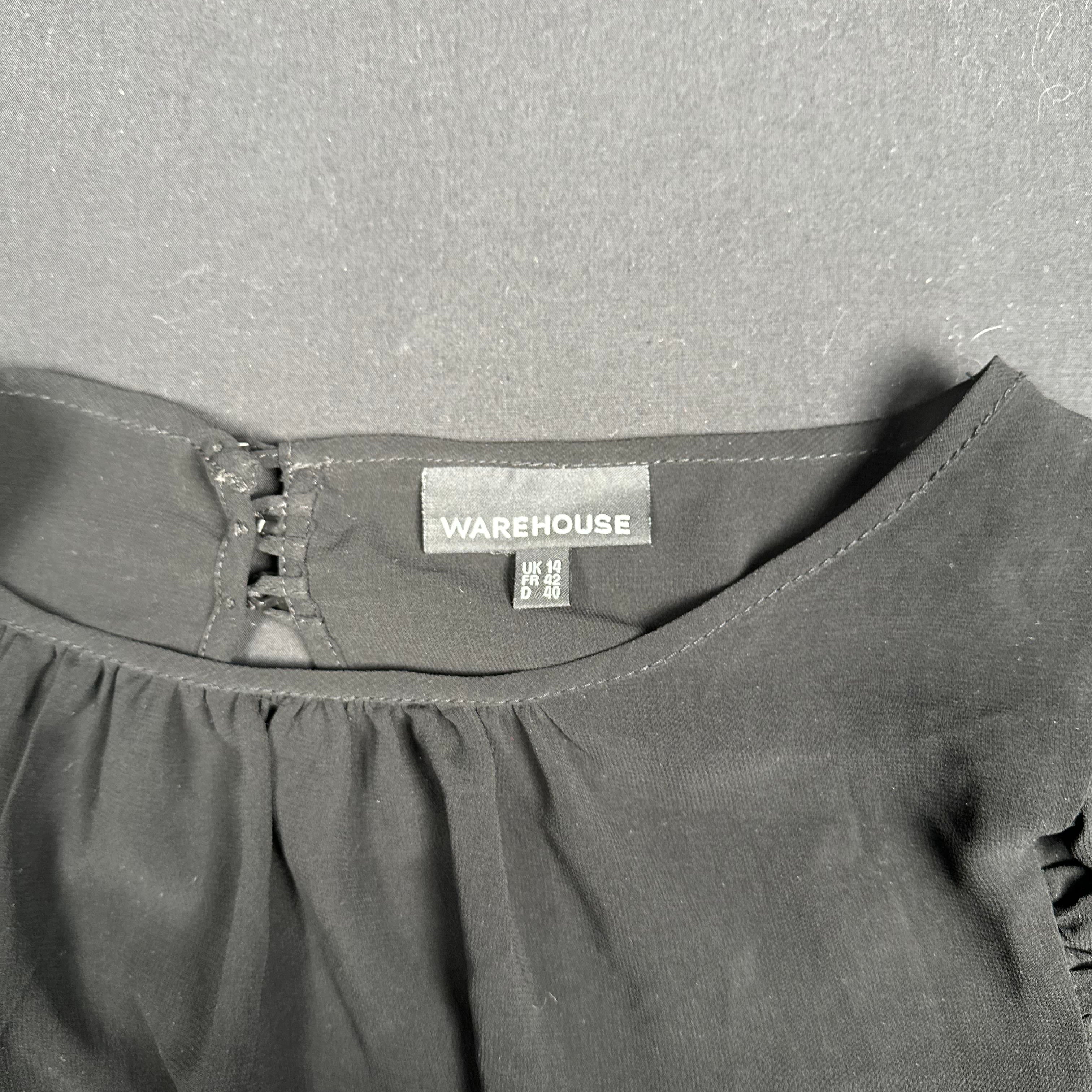 Warehouse - blouse - Black, White - (Storlek: 40)