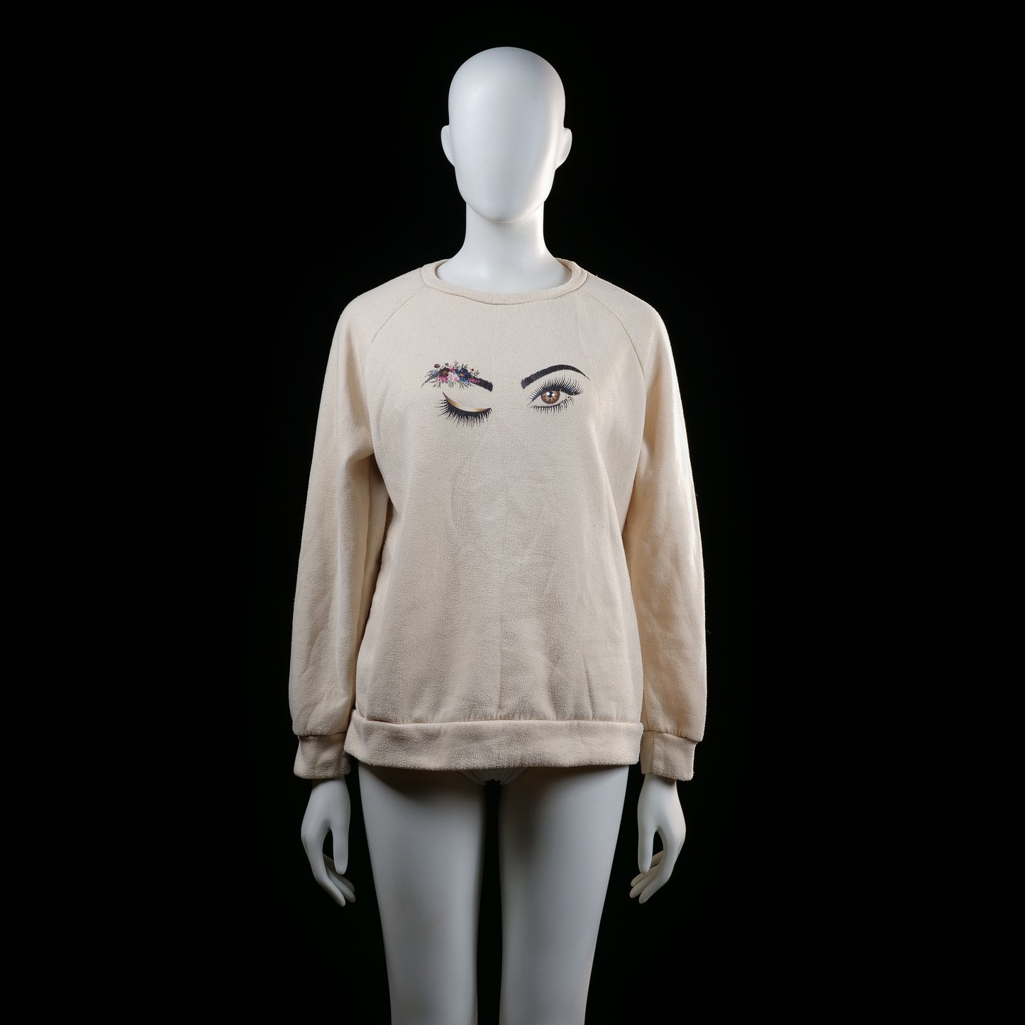 sweatshirt - Ivory - (Storlek: M)